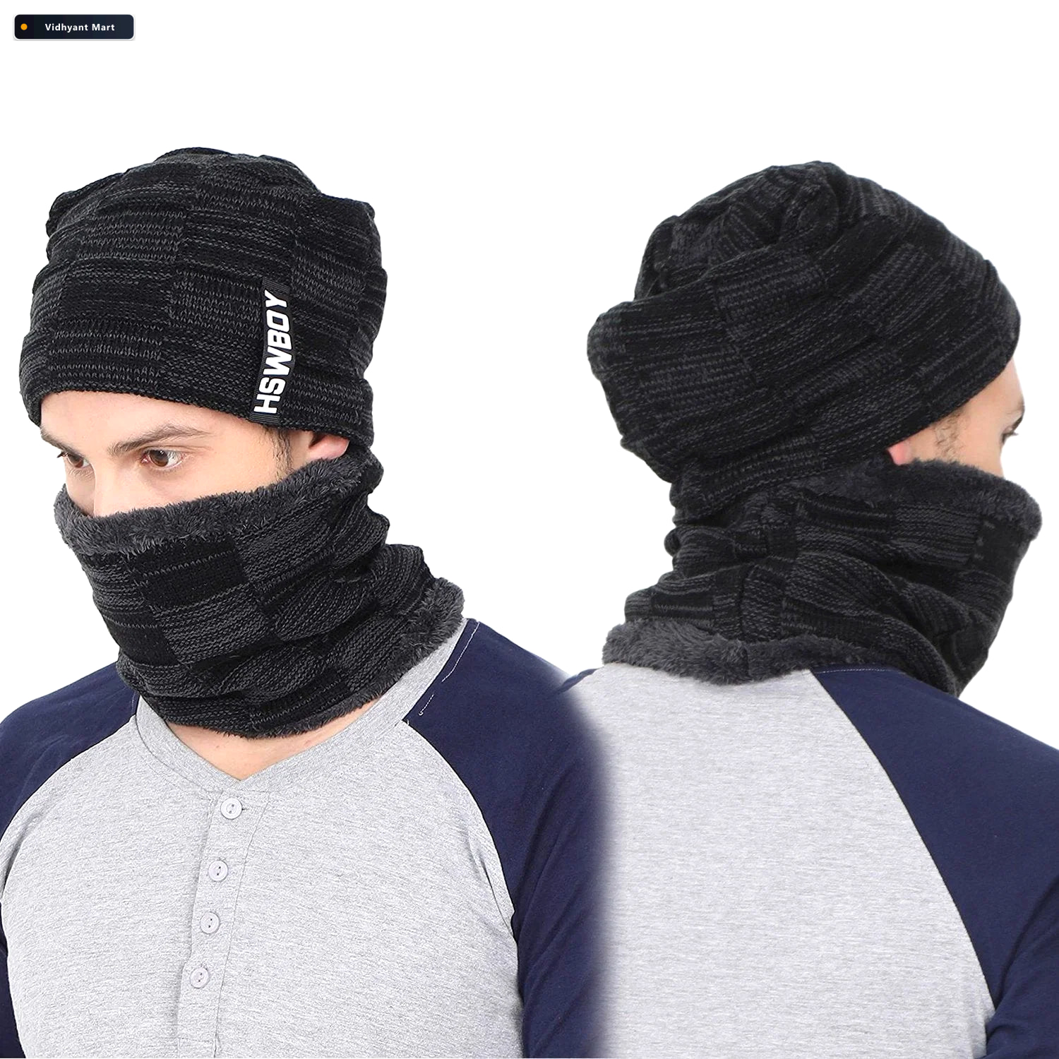Vidhyant Mart Woolen Beanie Scarf Set Ultra Soft Winter Wear Gen 1