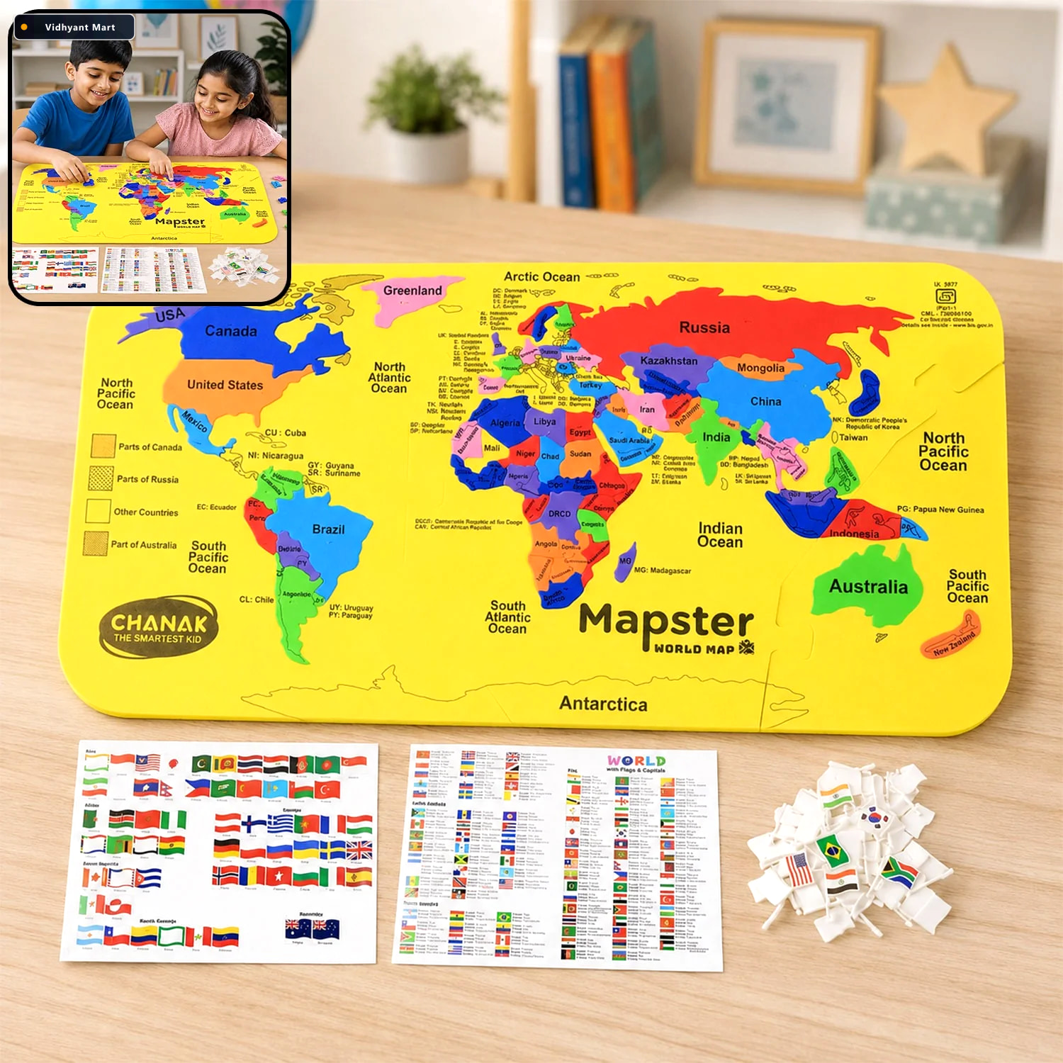 Vidhyant Mart World Map Puzzle Educational Eva Foam Toy For Kids 1
