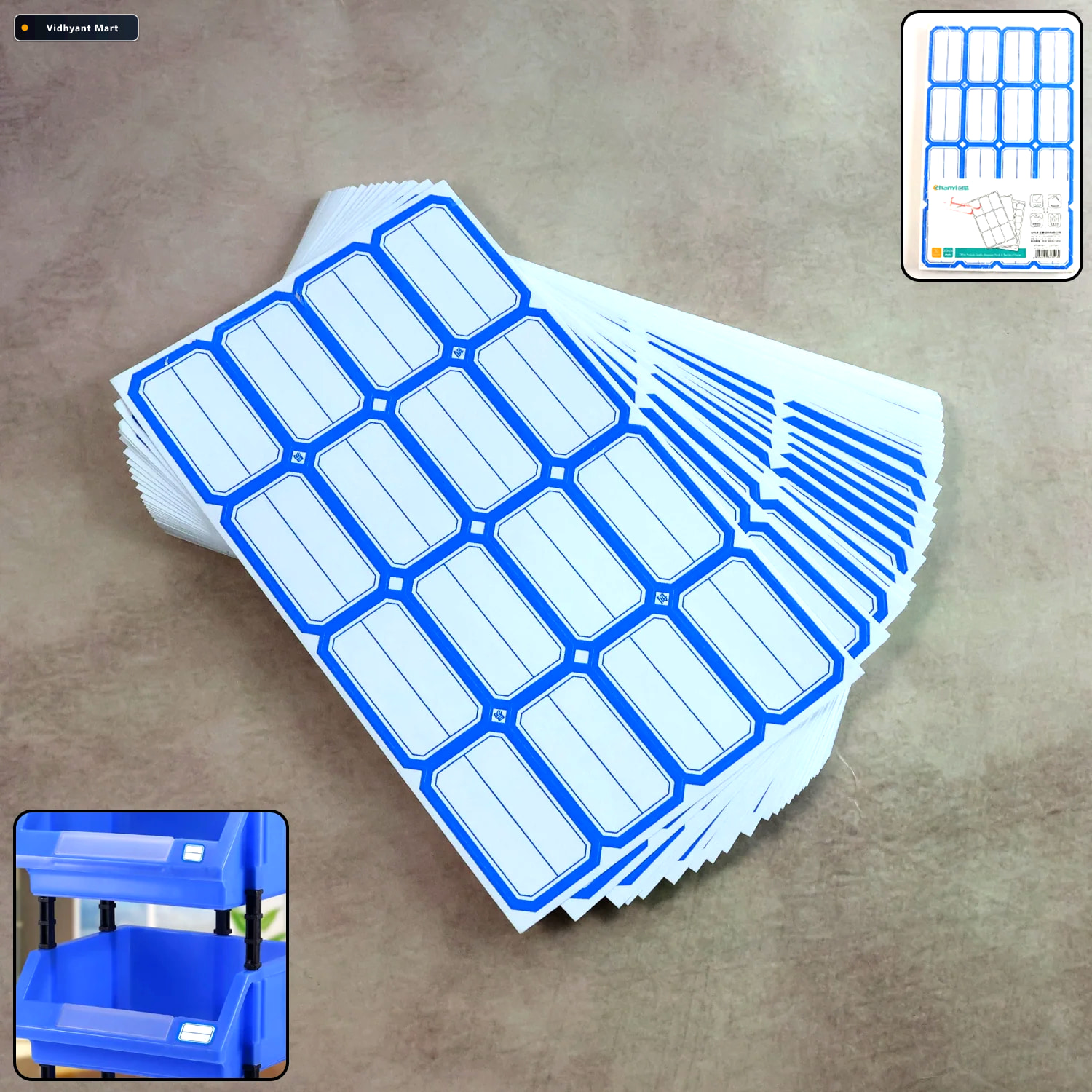 Vidhyant Mart Writable Label Stickers 50 Sheets Self Adhesive Fo 1