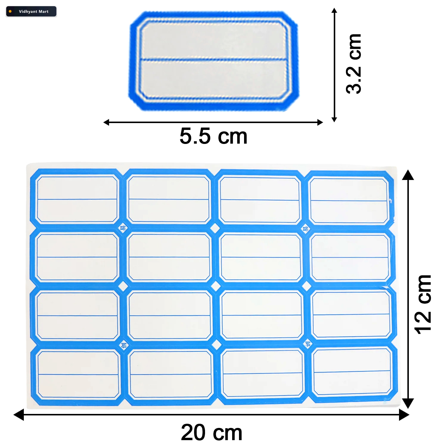 Vidhyant Mart Writable Label Stickers 50 Sheets Self Adhesive Fo 3