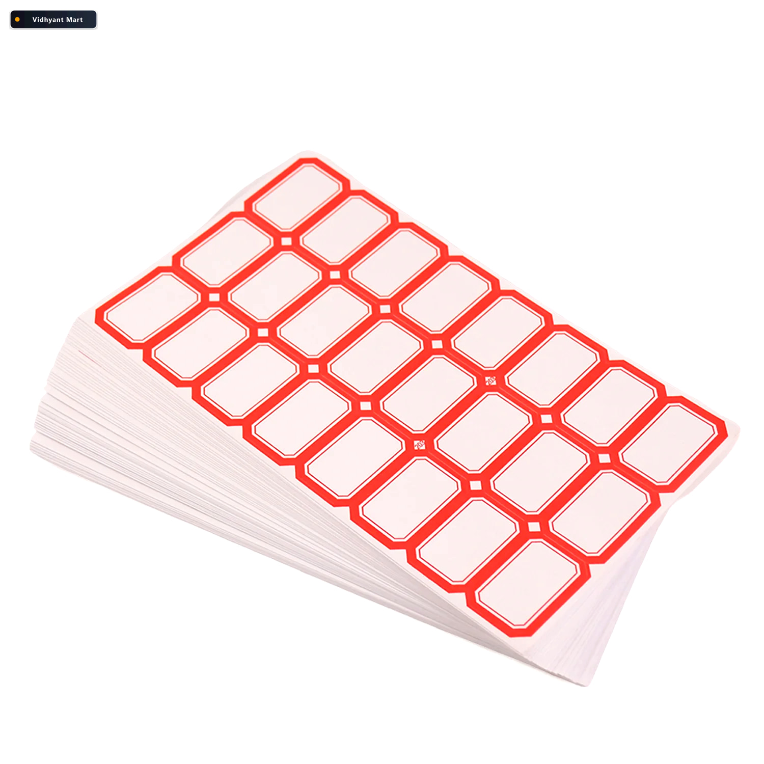 Vidhyant Mart Writable Label Stickers Easy To Use With Red Borde 4