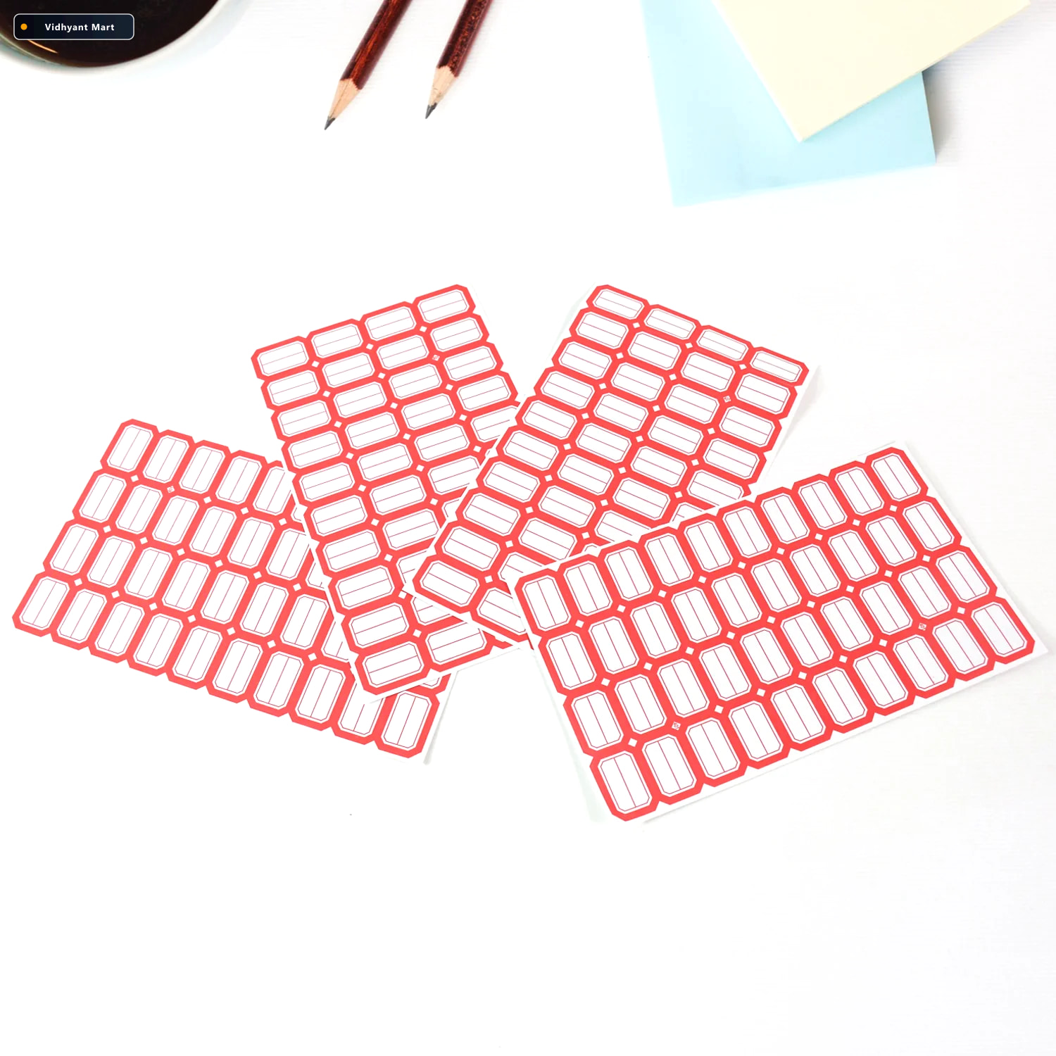 Vidhyant Mart Writable Self Adhesive Blank Labels 50 Sheets With 1