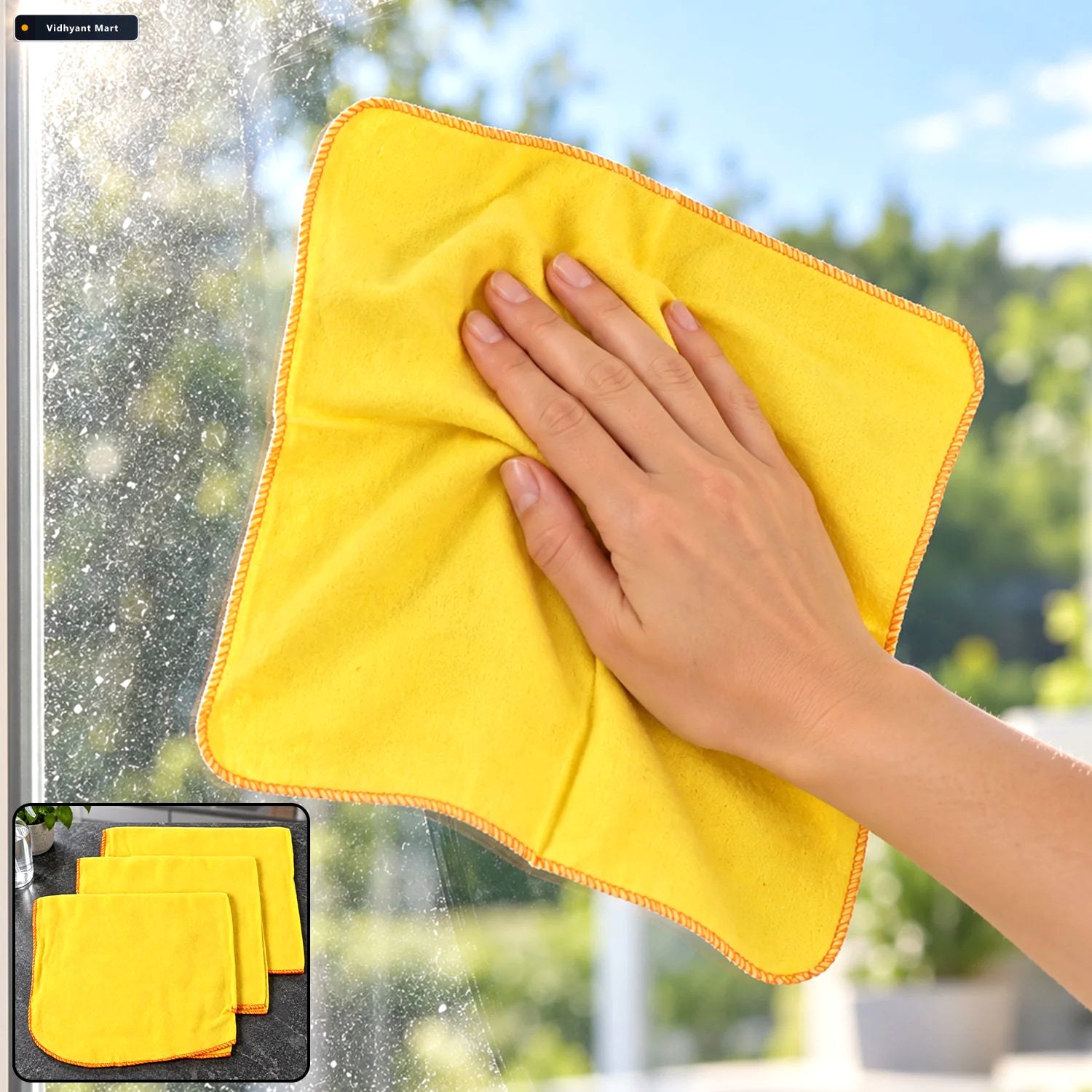 Vidhyant Mart Yellow Cotton Duster Cloth For Daily Home And Kitc 1