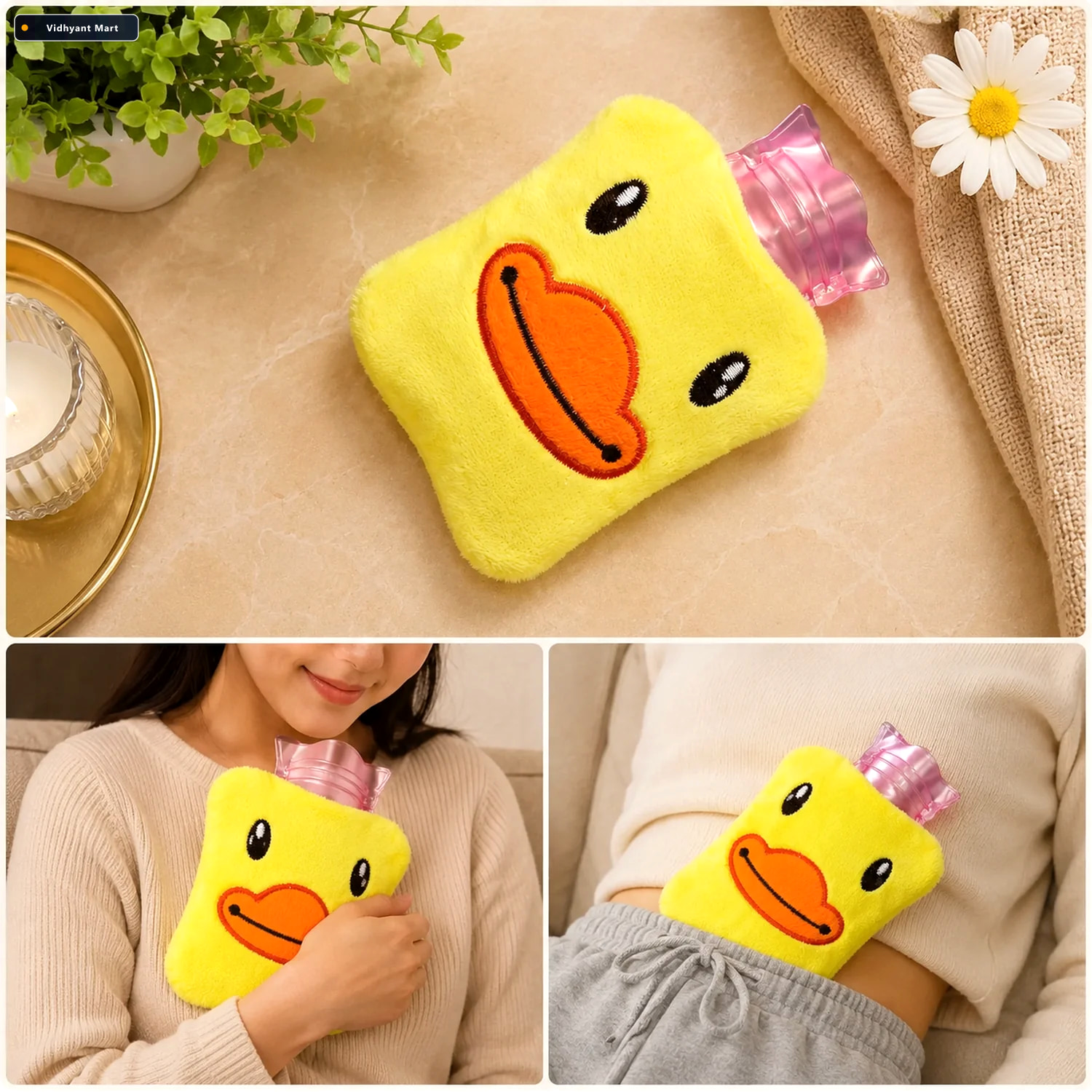 Vidhyant Mart Yellow Duck Hot Water Bag Pain Relief Warmth Fitfu 1